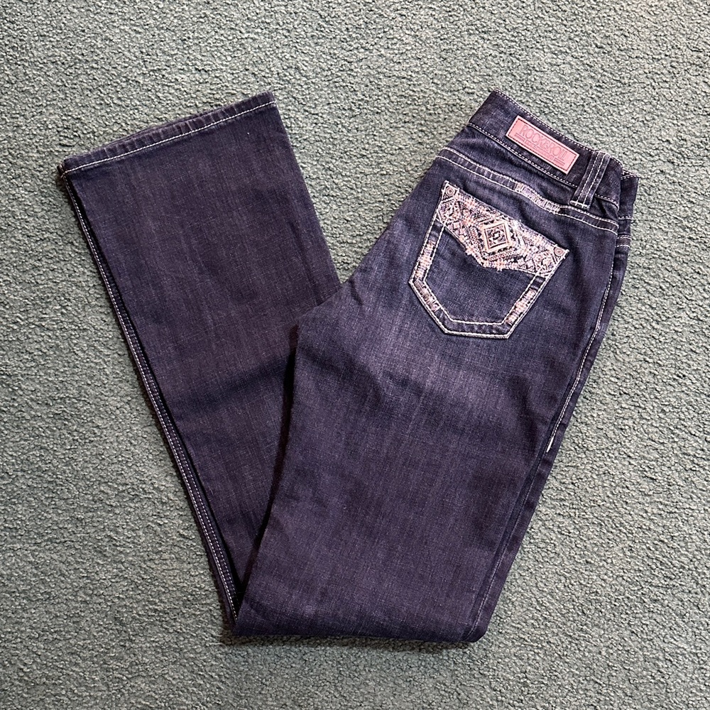 Rock & Roll Cowgirl Women's Boot Cut Jeans in Dark Indigo